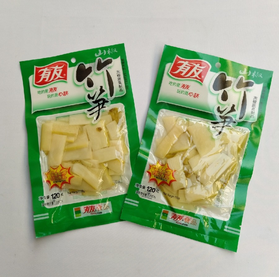 【包邮】批发有友竹笋120g泡椒味笋片笋子开袋即食脆笋重庆特产