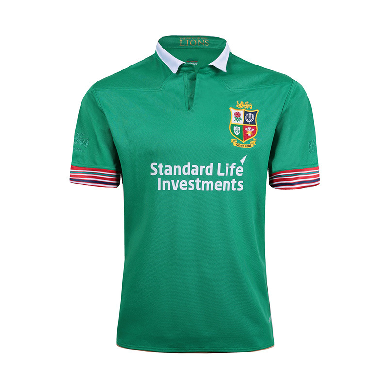 爱尔兰狮子队主客场训练服短袖t恤polo橄榄球衣服男 rugby jersey