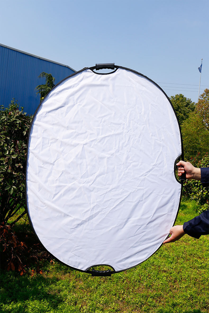 90*120cm椭圆手持带把手五合一反光板 摄影挡光柔光补光板 可折叠