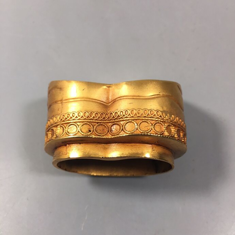 仿古镀金工艺金元宝马蹄金锭下摆件古玩杂项元宝摆件收藏工艺品