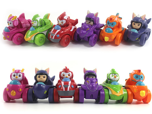 5cm冲天小鸟救援车 滑行玩具车 冲天小队玩具车 袋装6款 155g