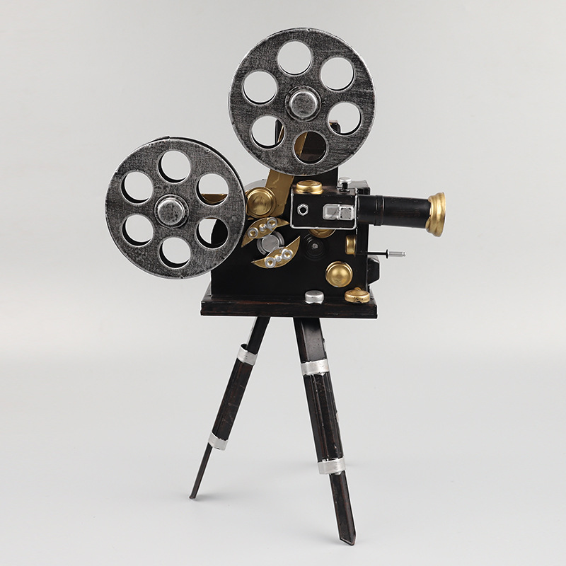 老式放映机模型手工铁艺复古怀旧电影院酒吧拍摄影道具装饰品摆设