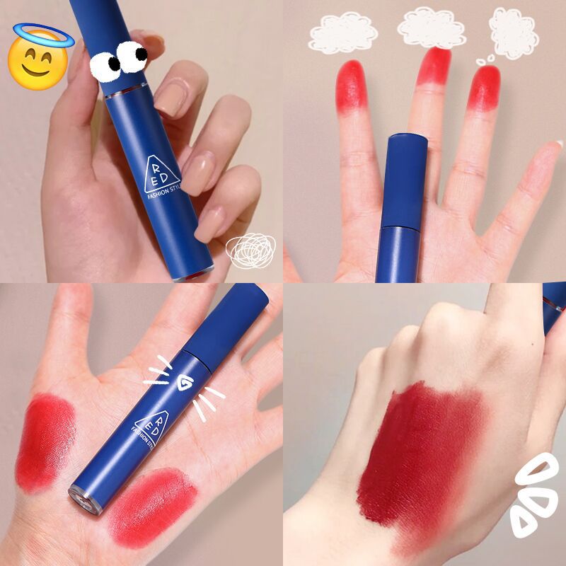 玛丽伊丽蓝管空气哑光唇釉复古丝绒雾面镜面小众学生平价防水口红