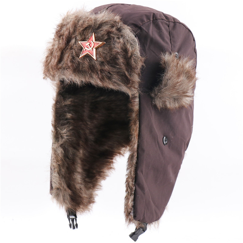 苏联徽章雷锋帽防风保暖护耳帽男女户外骑行东北保暖帽冬季新款