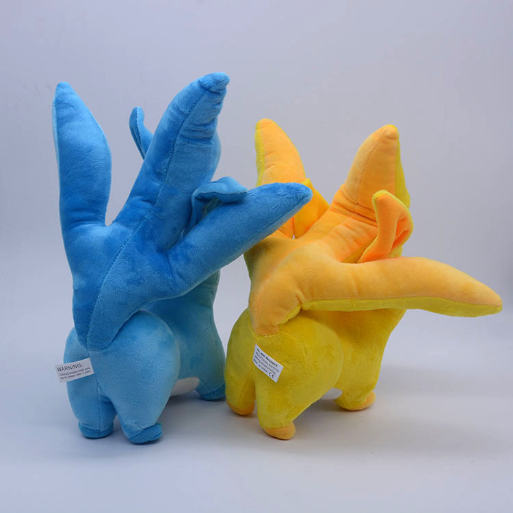 幻想最终宝石兽毛绒公仔 蓝色黄色尾兽九尾狐狸玩偶娃娃玩具