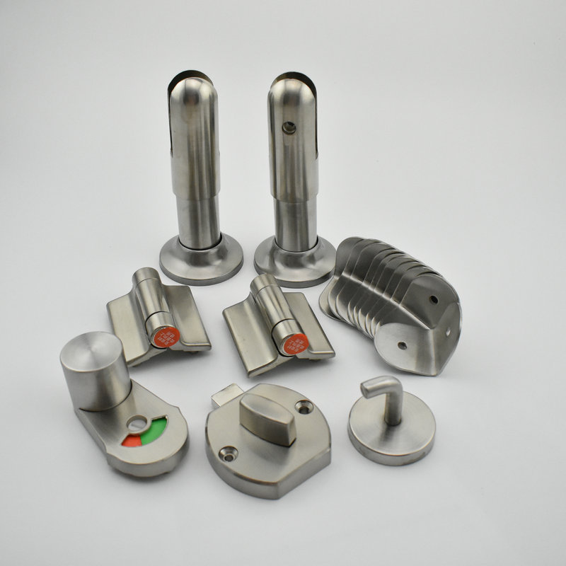 供应公共厕所五金隔断配件卫生间防潮板卫浴锌合金隔断五金配套