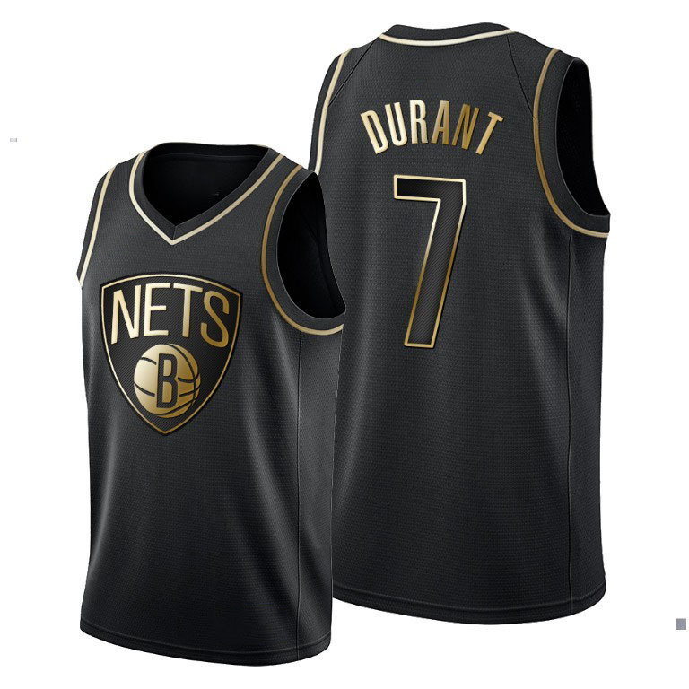 篮网7号杜兰特蓝白灰黑色2021城市篮球服nba刺绣球衣球裤货源代发