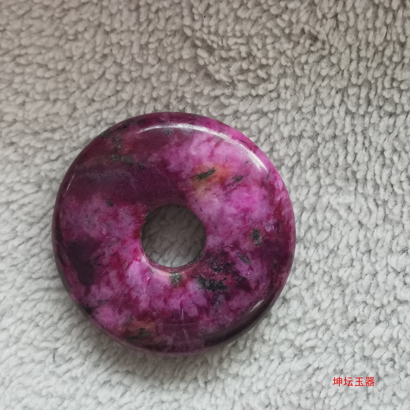 台湾桃花玉平安扣玉坠男女款挂件怀古毛衣链项饰玉佩