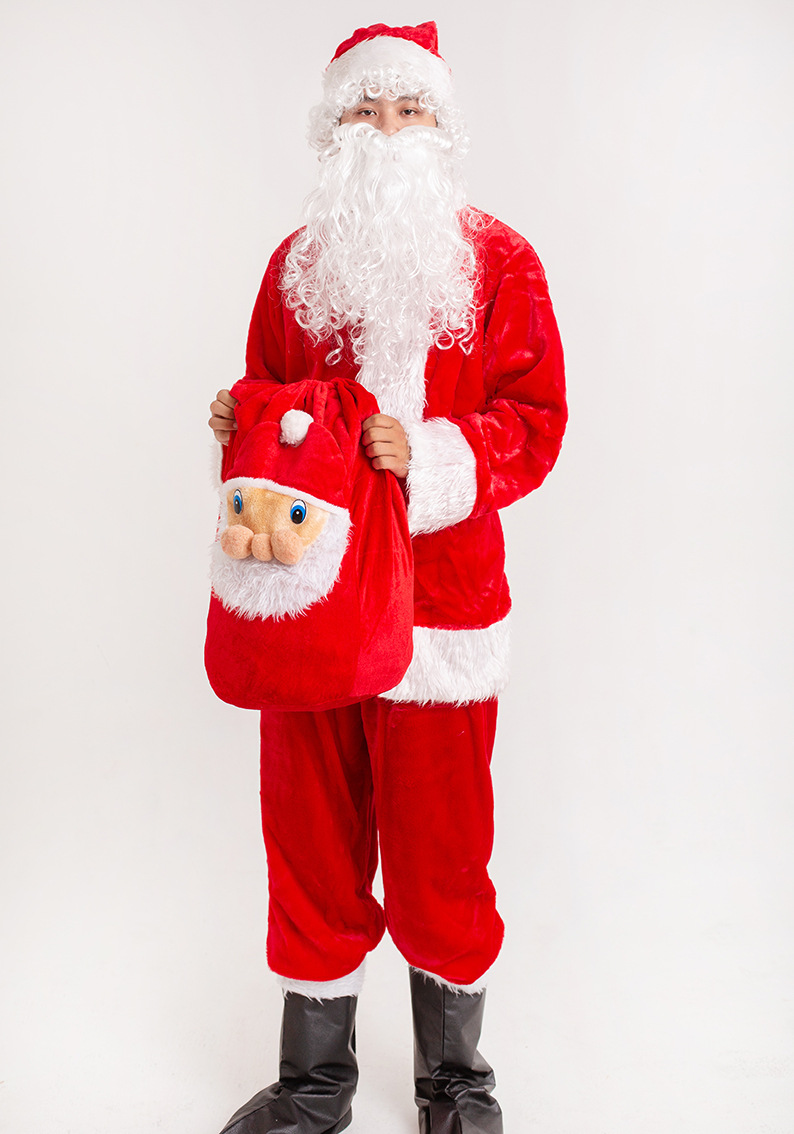 圣诞老人服装欧美加大加厚派对演出成人男款圣诞老人衣服跨境热卖