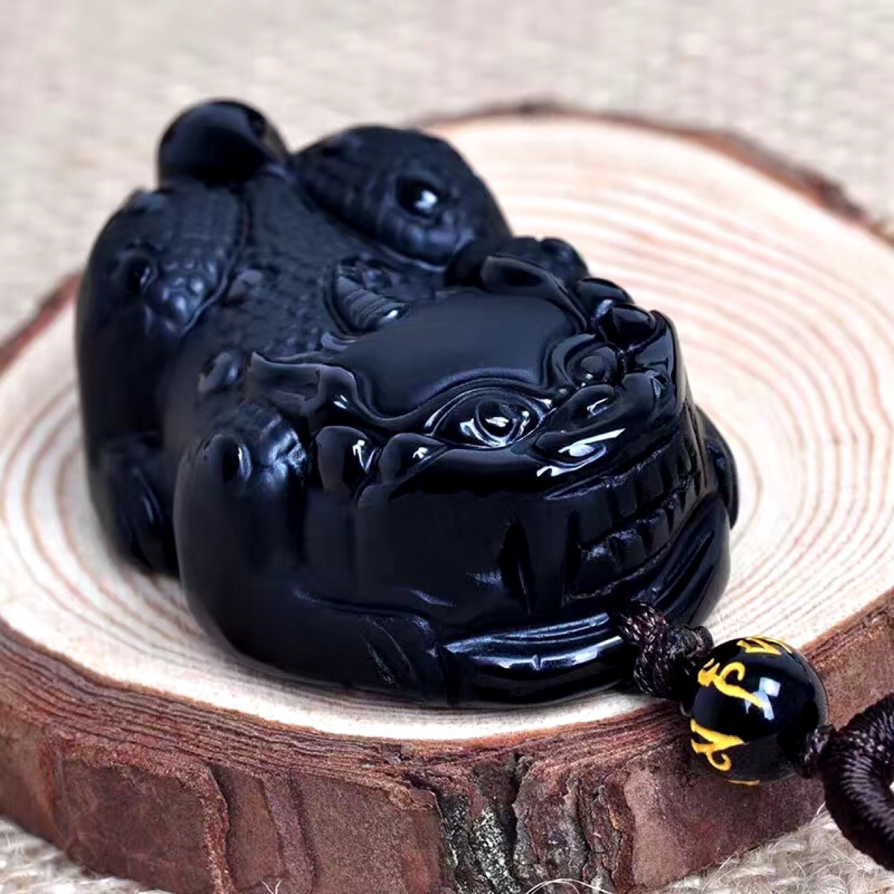 天然黑曜石貔貅吊坠项链男女款嘻哈街头毛衣链日韩吊坠可代发