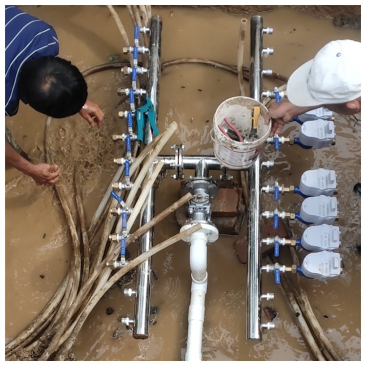 定制不锈钢分水器自来水分流管件法兰连接双排水表分流管水分配器