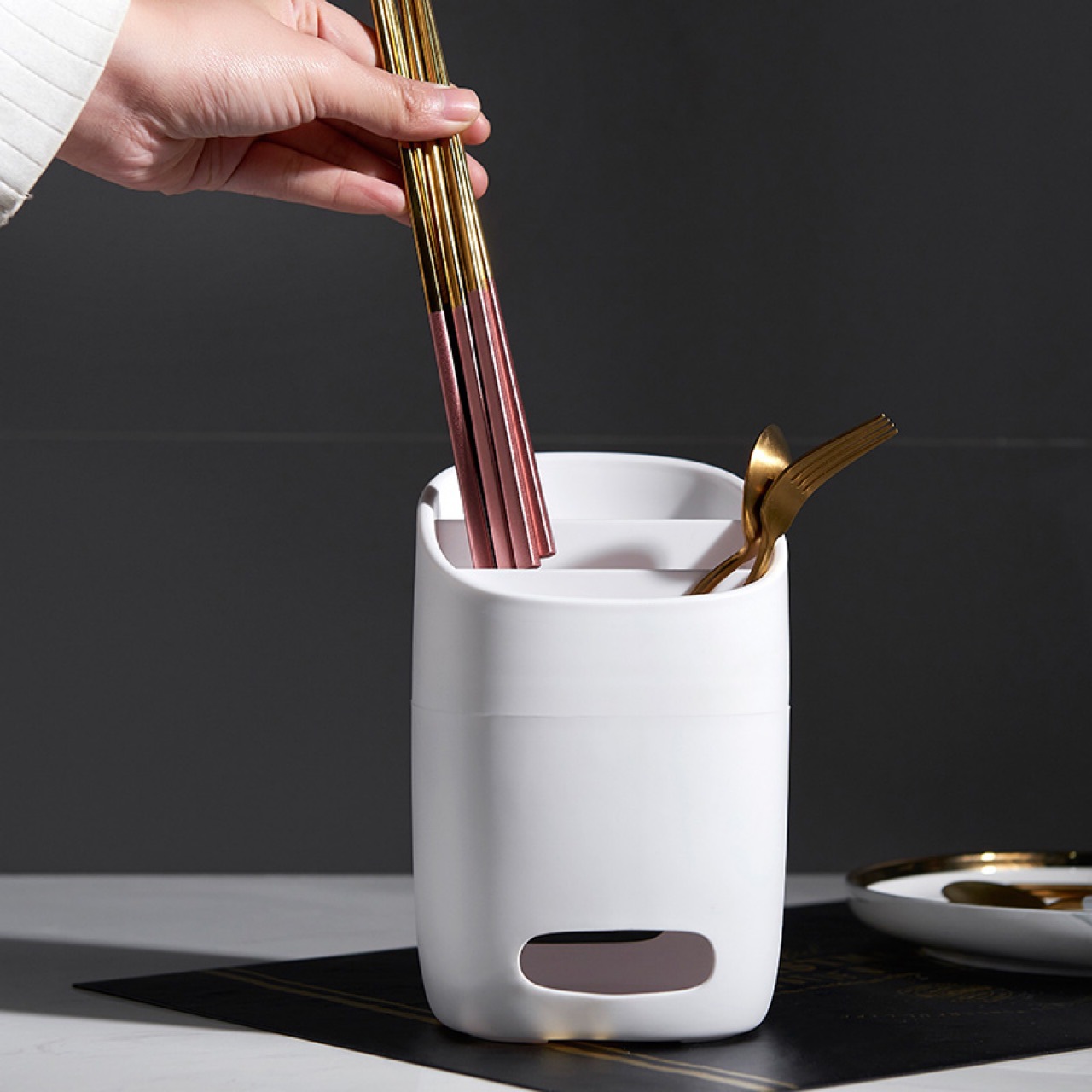 筷子筒家用厨房多功能沥水筷子架放餐具勺子刀叉的收纳盒简约筷笼