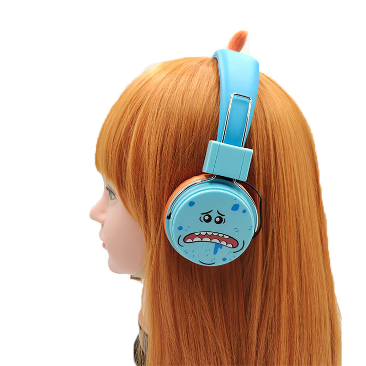 创意卡通硅胶头戴式蓝牙耳机搞怪无线动漫可爱网红耳机来图定制