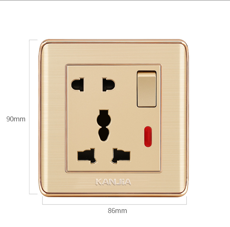 多功能万能港澳版英标英制一开五孔13a英式插座5孔带开关电源面板
