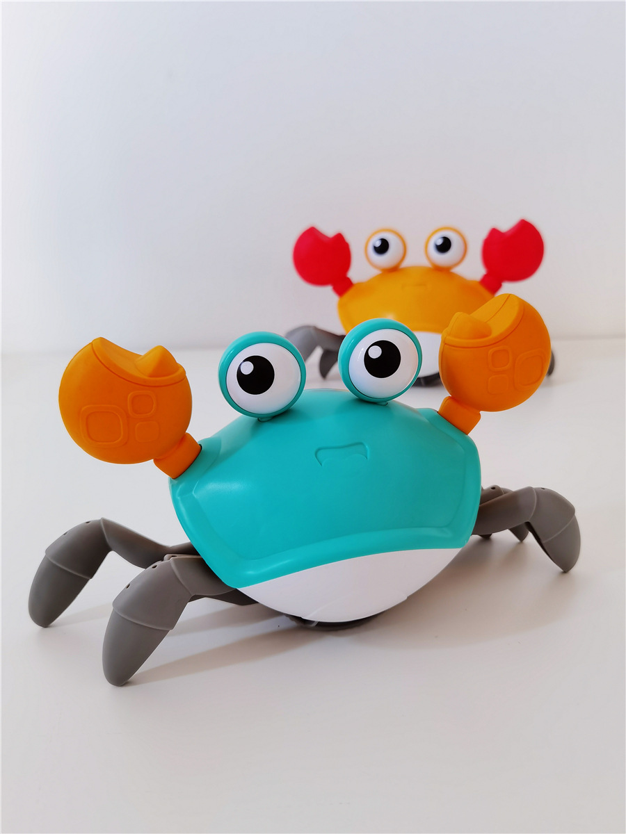 跨境萌趣水陆两用上链螃蟹抖音网红螃蟹玩具宝宝浴室洗澡戏水玩具