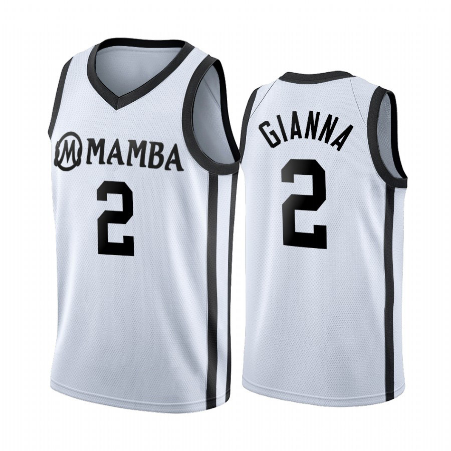 曼巴学院2号科比二女儿gigi吉安娜白黑灰色纪念版刺绣篮球服球衣