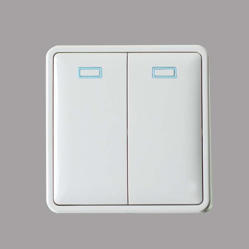 纽芝明装墙壁开关 白色大板高档家用开关面板大功率加厚