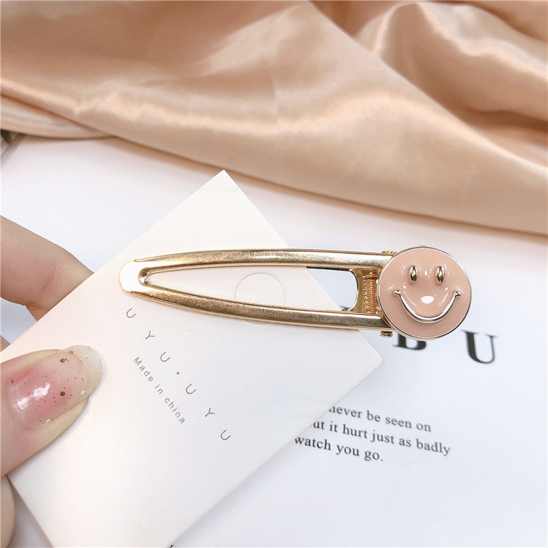 Korean Dongdaemun Smiley Face Barrettes Women's Metal Duckbill Clip Bang Clip Online Influencer Headdress Girl's Clip BB Side Clip