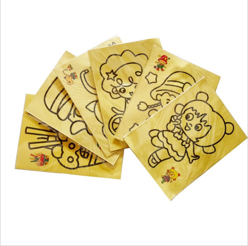 diy制作儿童沙画玩具儿童胶画图画彩沙套装沙画玩具批发