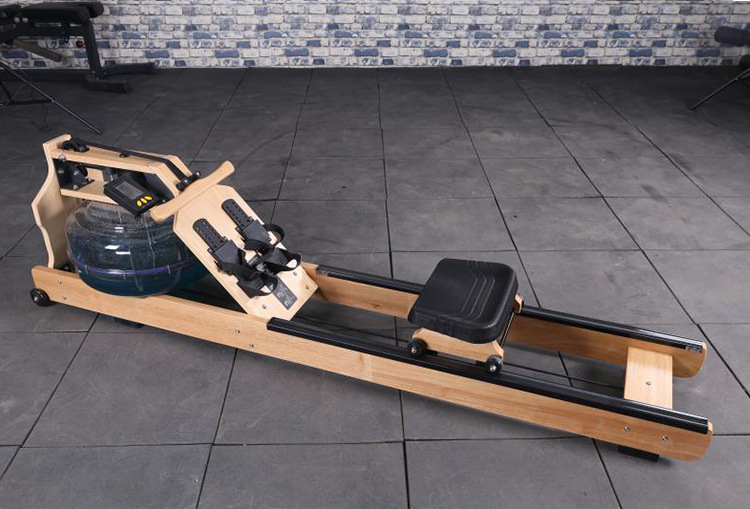 家用有氧减脂塑形运动器材木质划船器健身房商用可折叠水阻划船机