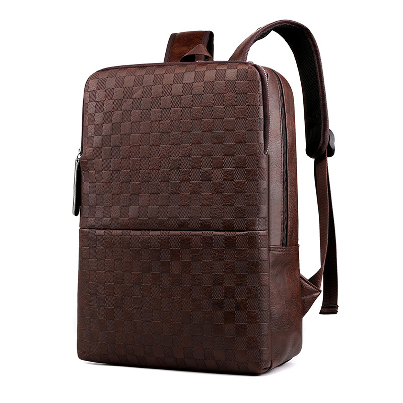 2020 New Men's Backpack PU Leather Business Backpack Student Schoolbag Large Capacity Business Trip Computer Bag Fashion Fashion