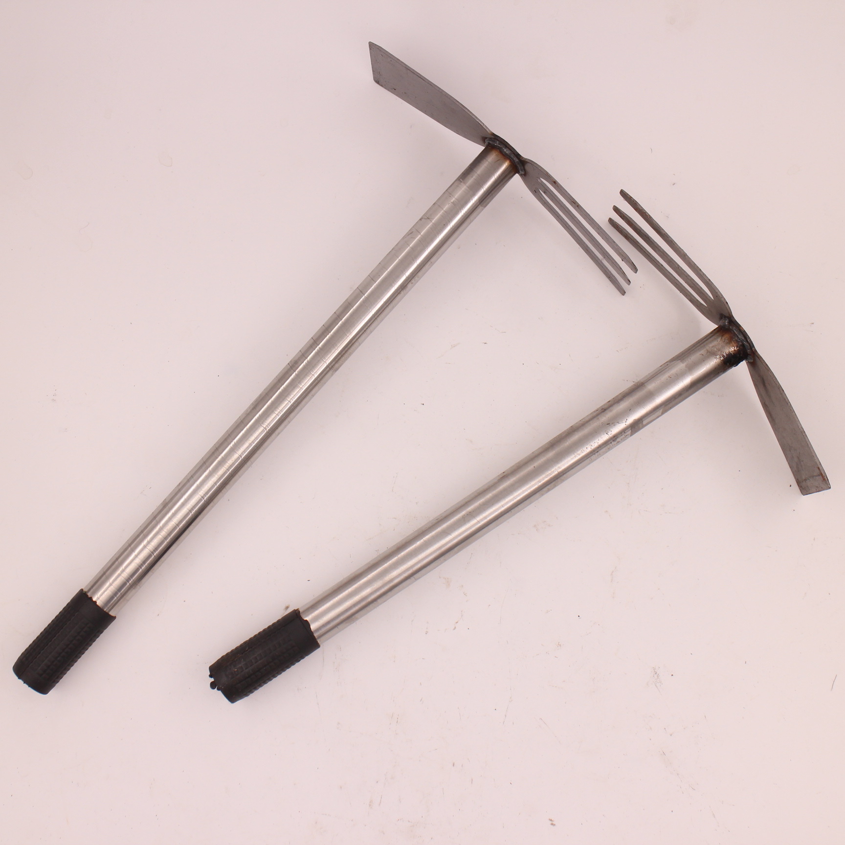 厂家批发不锈钢园林双用不锈钢管加厚加长三齿两用锄头家用