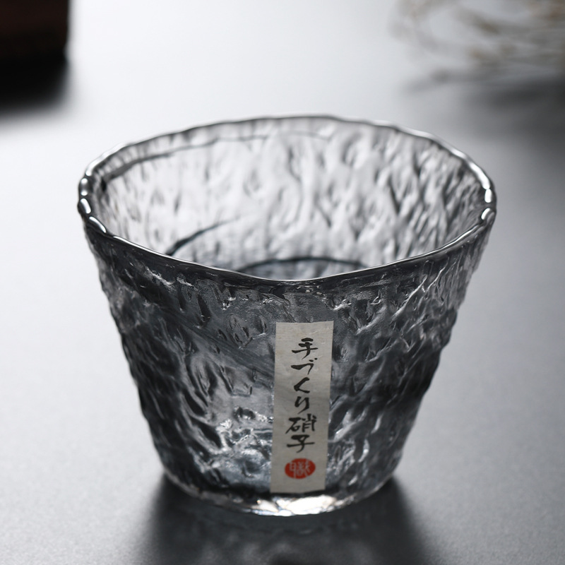 Collection Handmade Japanese Style Hammer Pattern Mingmen Whiskey Shot Glass Wholesale Household Creative Beer Mug Crystal Glass Cup