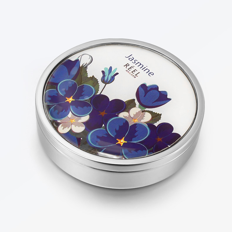 定制款圆形固体香膏盒 铝合金礼品香薰包装盒 创意旋转金属盒子