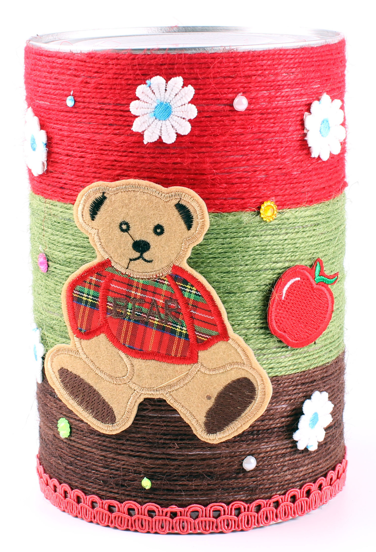 麻绳瓶子奶粉罐diy手工废物利用收纳装饰幼儿园创意花瓶制作材料