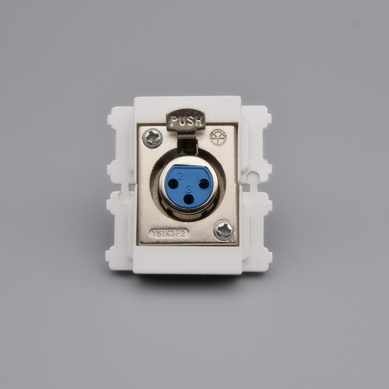 120型卡侬母座模块 麦克风卡侬母头多媒体大三孔卡农模块话筒插座