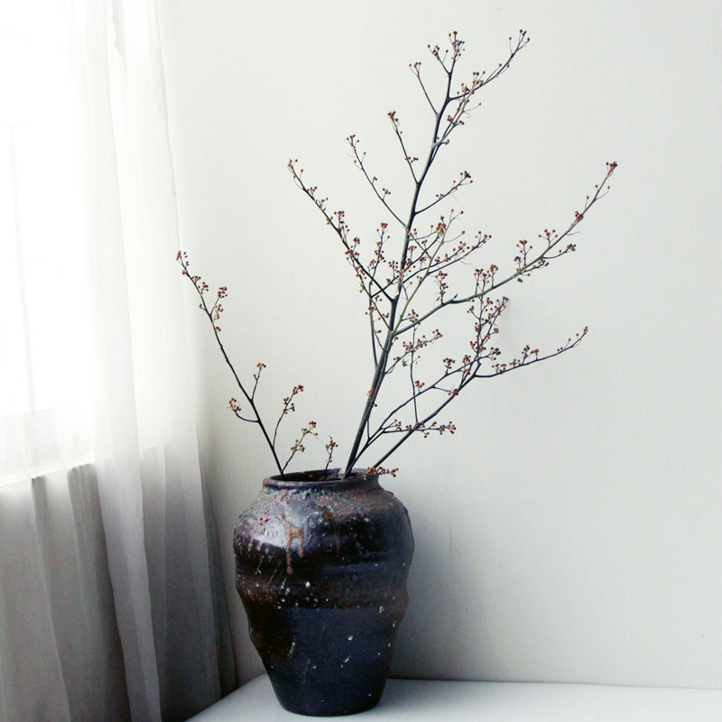 狂想厂家批发永生灯台树枝中式插花干树枝带果干花家居装饰