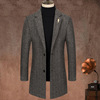 Autumn and winter man woolen overcoat Lapel Mid length version stripe woolen overcoat Self cultivation Wool coat Woolen coat Autumn and winter man woolen overcoat Lapel Mid length version stripe woolen overcoat Self cultivation Wool coat Woolen coat