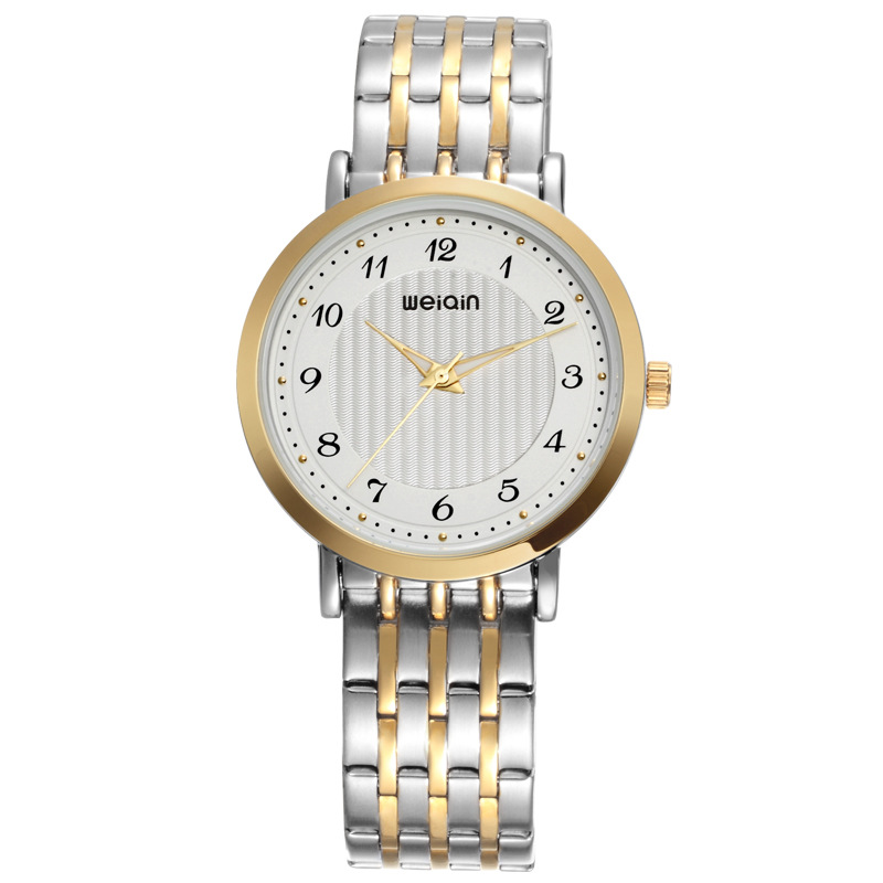 weiqin威琴经典简约数字情侣系列手表高档钢带防水男女石英表批发