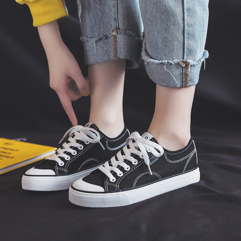 Women's Canvas Shoes Ins Fashionable 2023 Spring and Summer New Student Korean Style Ulzzang Sneakers Chic Elegant White Shoes