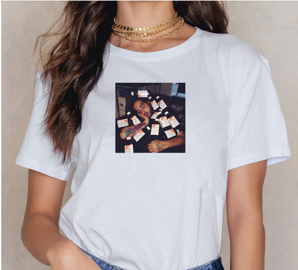 asap-yams 女士欧美圆领短袖印花时尚 上衣t恤