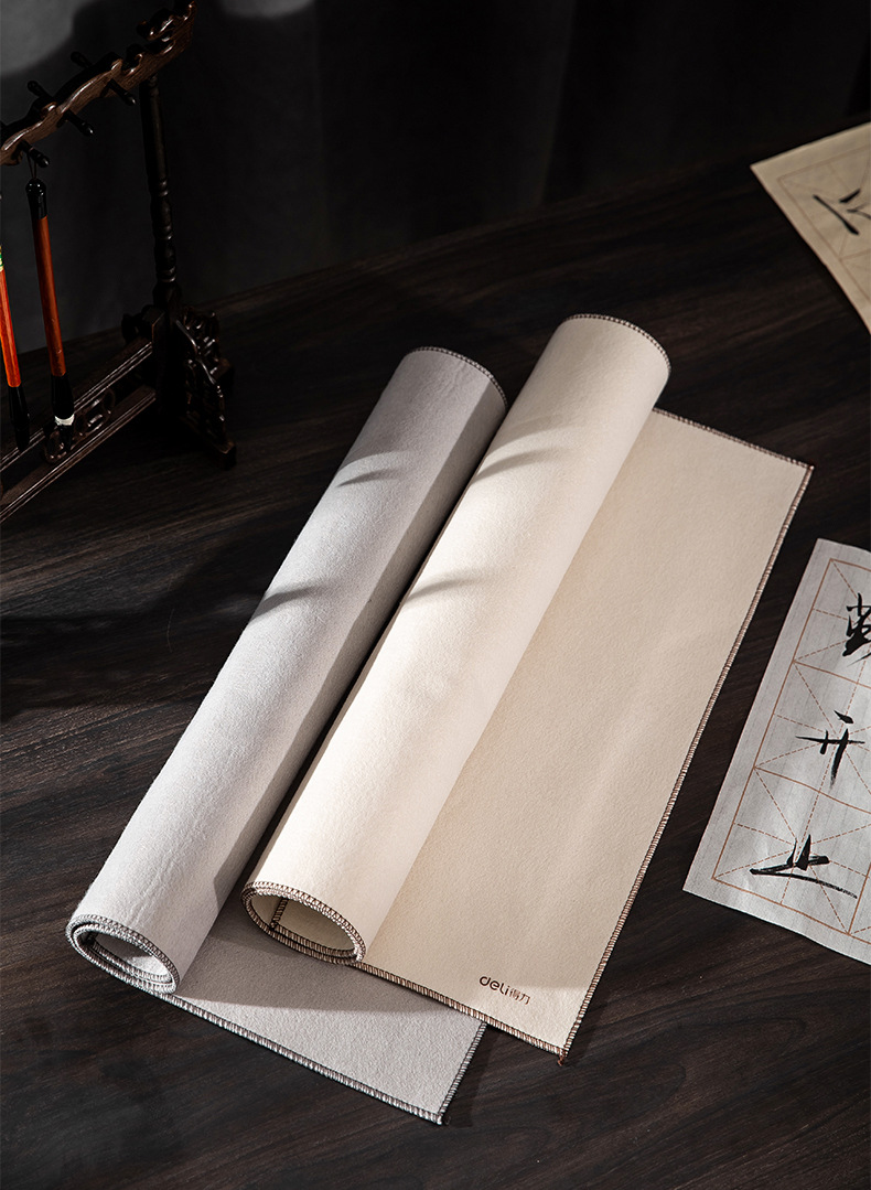 得力毛毡布书画毛毡初学者毛笔字垫布国画书法学生书法毛毡桌布垫