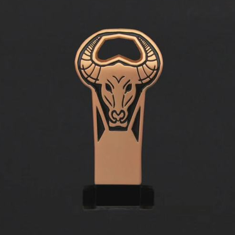 2021牛年生肖u盘定制 金属旋转牛头usb 企业年会展会礼品定做logo