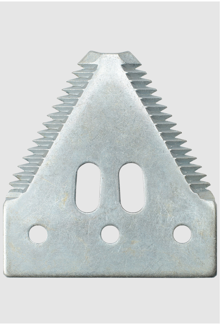 水稻联合收割机刀片 耐磨合金压齿工艺 农机配件加工定制三角刀片