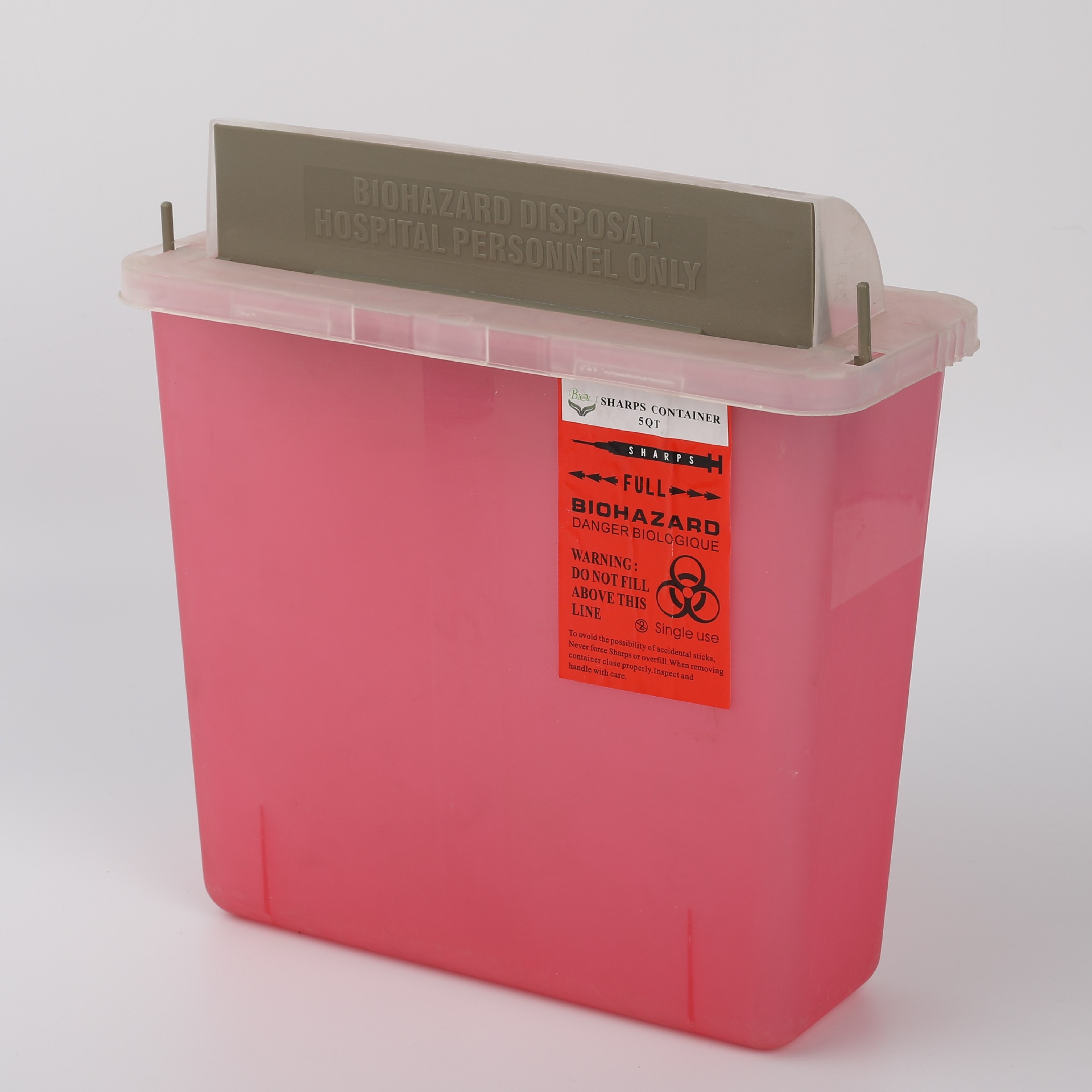 医疗锐器桶方形 2加仑 8升 利器盒针头盒垃圾桶废物桶