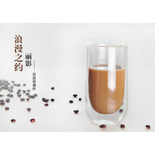供应欧式耐热玻璃 隔热双层杯 果汁冷饮杯 咖啡杯套装