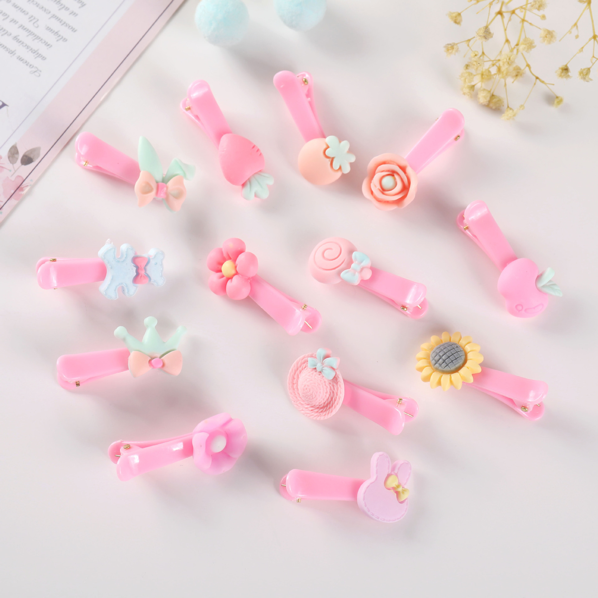 可爱童趣果冻色发夹耳夹 儿童塑料发夹 韩版流行发扣夹子