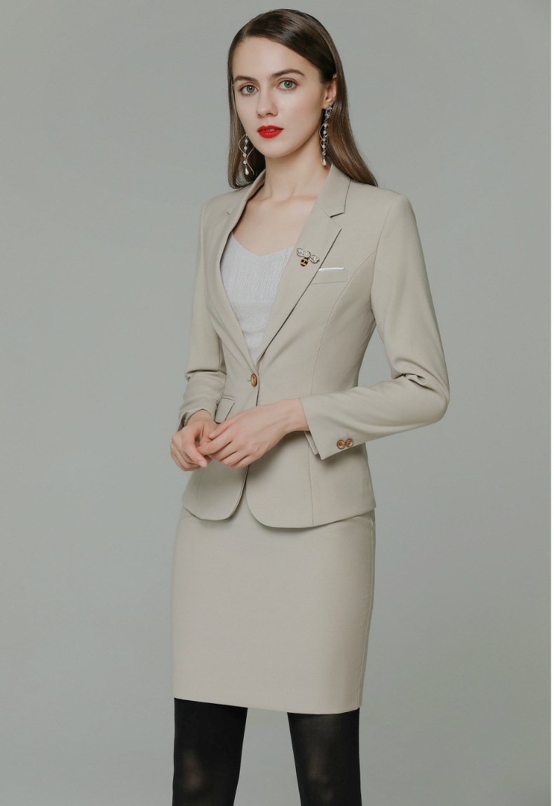 杏色职业装西装套装女高端商务总裁正装时尚ol面试工装气质工作服