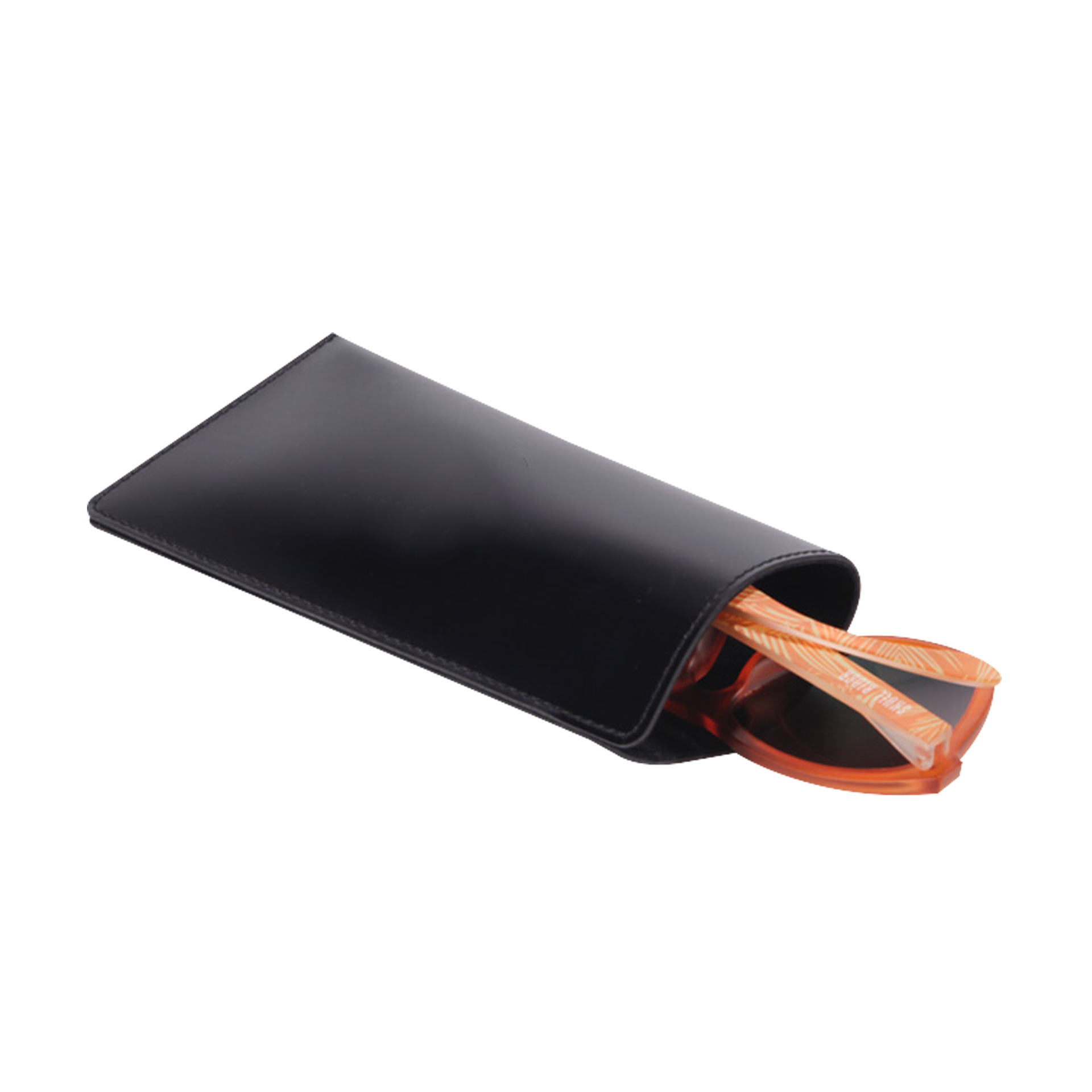 简约方形产品商超促销赠品皮套定制广州厂家加工油边车线眼镜皮套