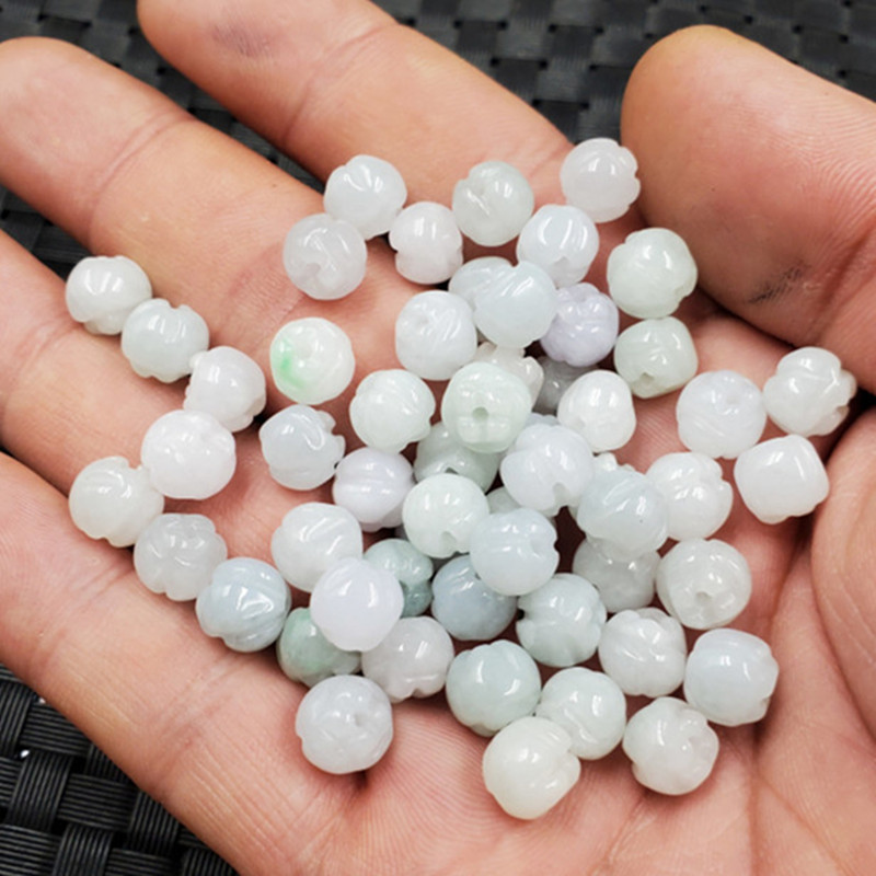 玉石散珠翠玉玫瑰花散珠diy手链项链编织珠脚链配件耳环玉珠批发