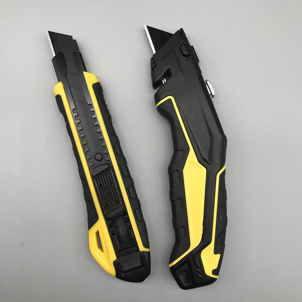 黄色通用耐用美工刀组合套装18mm单发美工刀铝合金安全割刀sk5