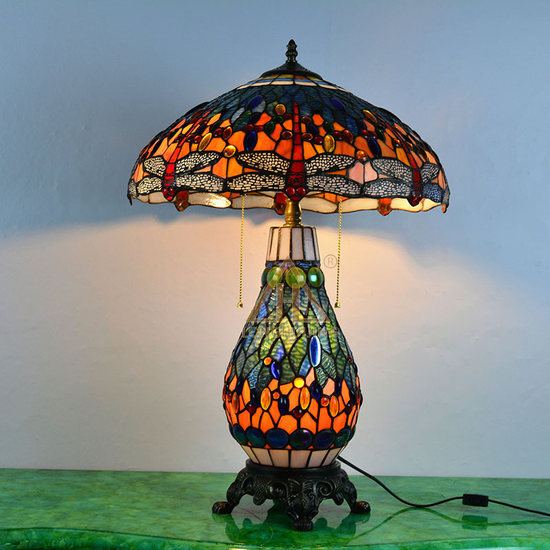 蒂凡尼灯饰_蒂凡尼灯饰亚马逊欧美复古灯温馨酒店家庭办公桌厂家 - 阿