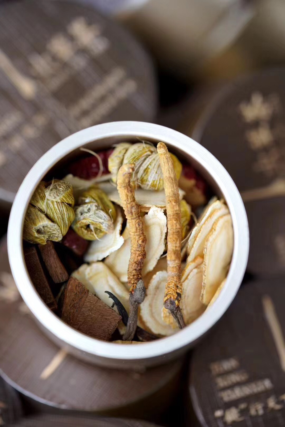 虫草茶礼盒十二罐和二十罐装虫草石斛洋参灵芝茶精美礼盒茶