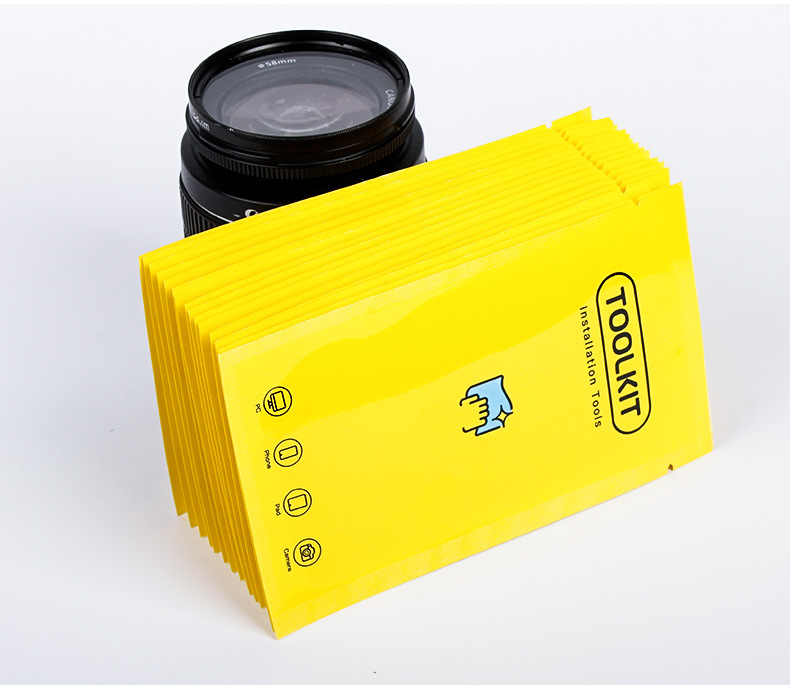 手机贴膜辅助工具包 三件套清洁包 酒精包擦布除尘套装