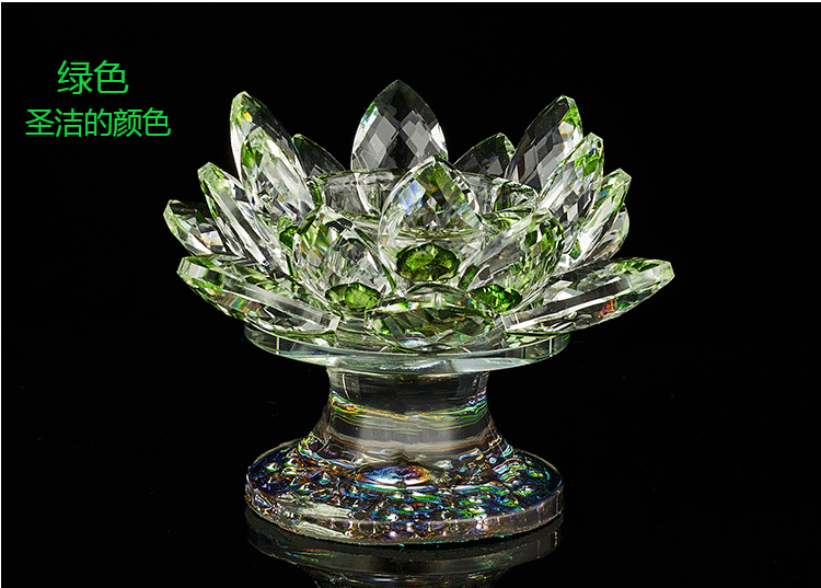Factory Direct Sales Crystal Candlestick Butter Lamp Holder Pilot Lamp Buddha Front Lantern Lotus Ornaments in Stock Wholesale