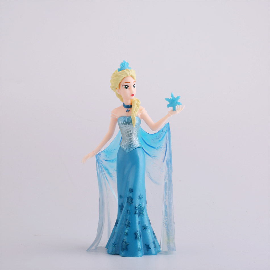 实心冰雪爱莎冰雪奇缘蛋糕装饰摆件托星艾莎公主烘焙摆件模型